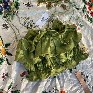 Reformation Ruskin Tie Strap Crop Top, M, NWT